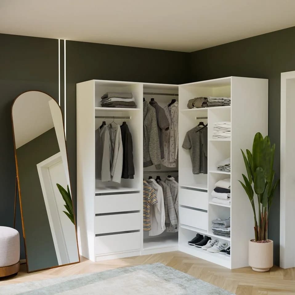 Raumhirsch Furniture Kleiderschrank Weiß Modulares System Mit Schubladen - Bild 2