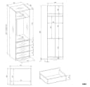 Raumhirsch Furniture Kleiderschrank mit 3 Schubladen und Kleiderstange Bild 3