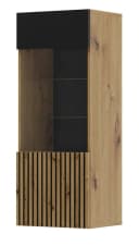 Raumhirsch Furniture Standvitrine Glasvitrine Schwarz Push-to-Open Lamellenfront Bild 1