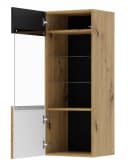 Raumhirsch Furniture Standvitrine Glasvitrine Schwarz Push-to-Open Lamellenfront Bild 3