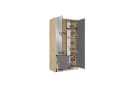 Raumhirsch Furniture Kleiderschrank KATANIA mit Spiegel und Lamellen Schwarz Bild 3