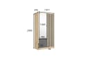 Raumhirsch Furniture Kleiderschrank KATANIA mit Spiegel und Lamellen Schwarz Bild 4