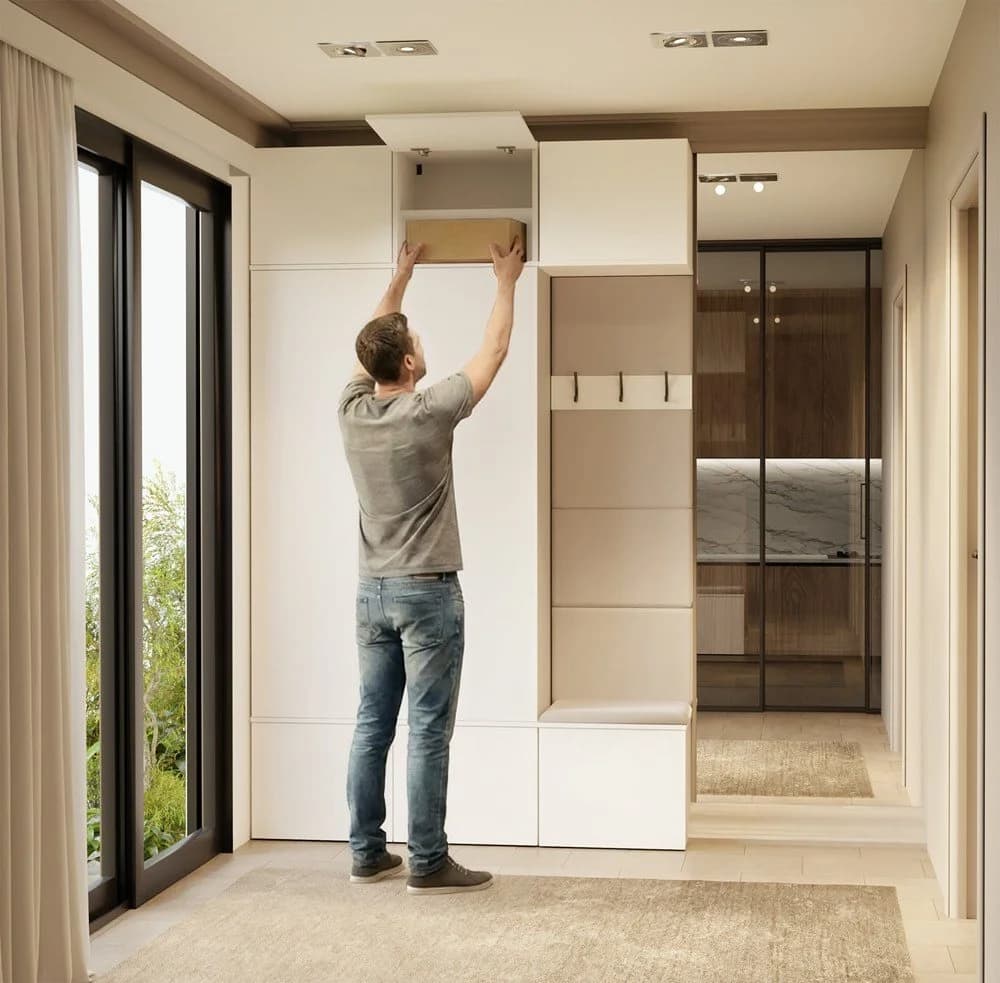 Raumhirsch Furniture Garderobenschrank mit Schuhschrank Weiß TIP-ON - Bild 5