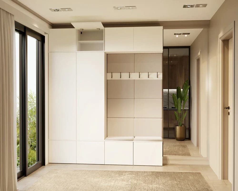 Raumhirsch Furniture Garderobenschrank mit Schuhschrank Weiß - Bild 2