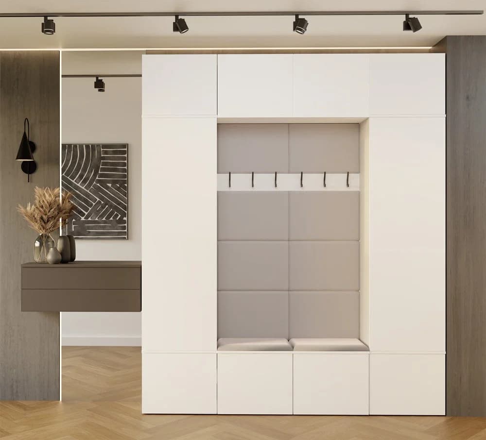 Raumhirsch Furniture Garderobenschrank mit Schuhschrank Weiß - Bild 4