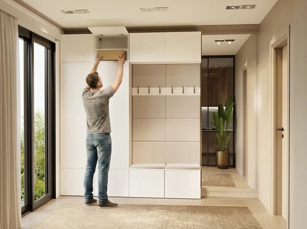 Raumhirsch Furniture Garderobenschrank mit Schuhschrank Weiß - Bild 5