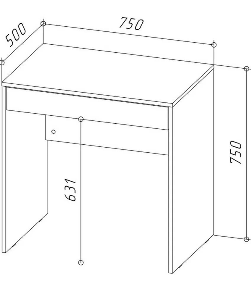 Raumhirsch Furniture Schreibtisch Weiß Kompakt mit Schublade - Bild 3