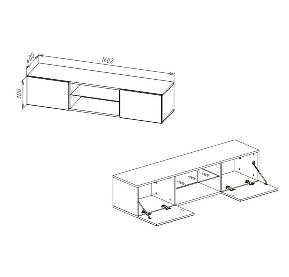 Raumhirsch Furniture TV-Lowboard POINT Weiß mit LED-Beleuchtung - Bild 4