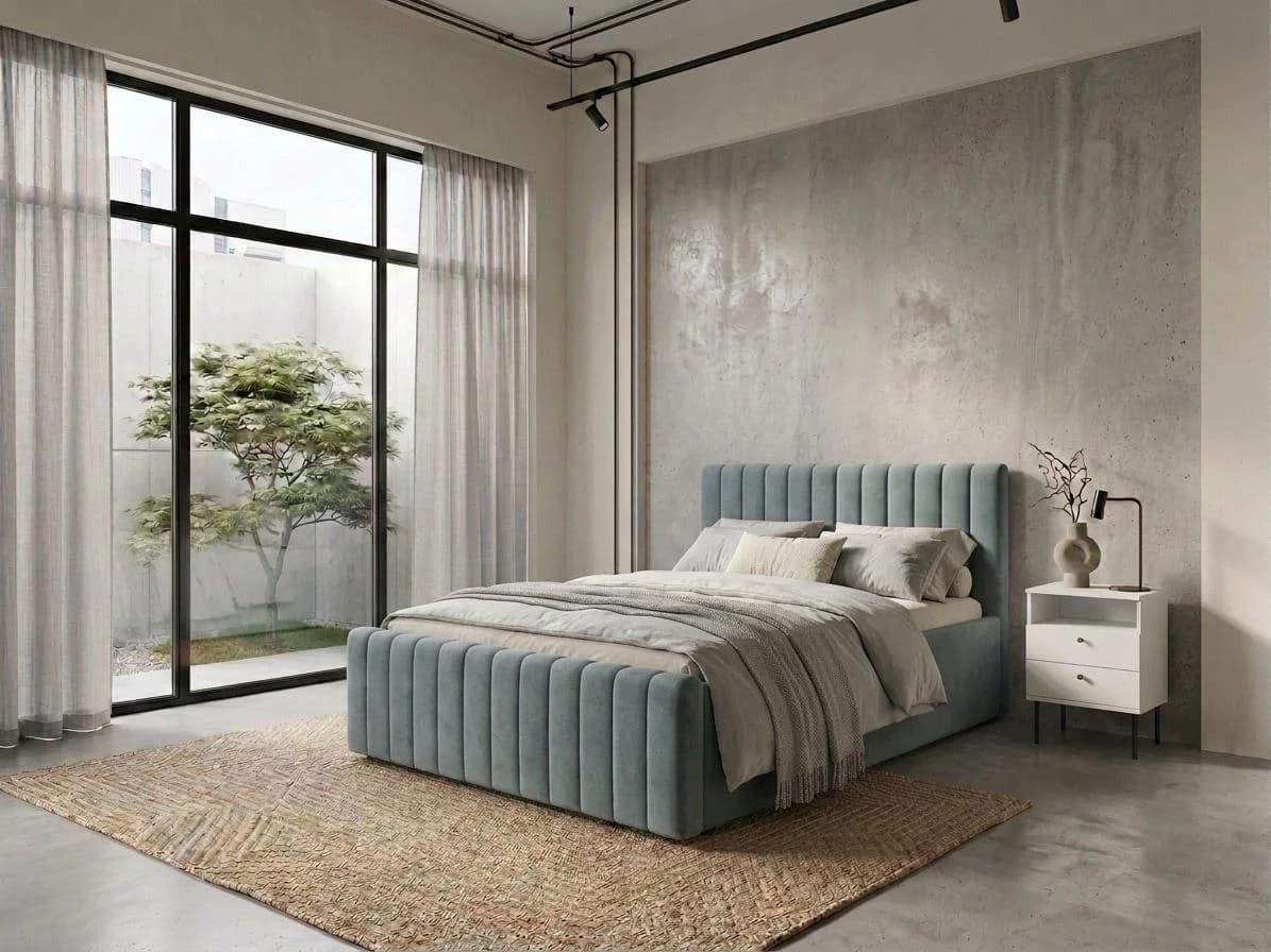 OTTO HOME Polsterbett MOIVRE mit Bettkasten Blau