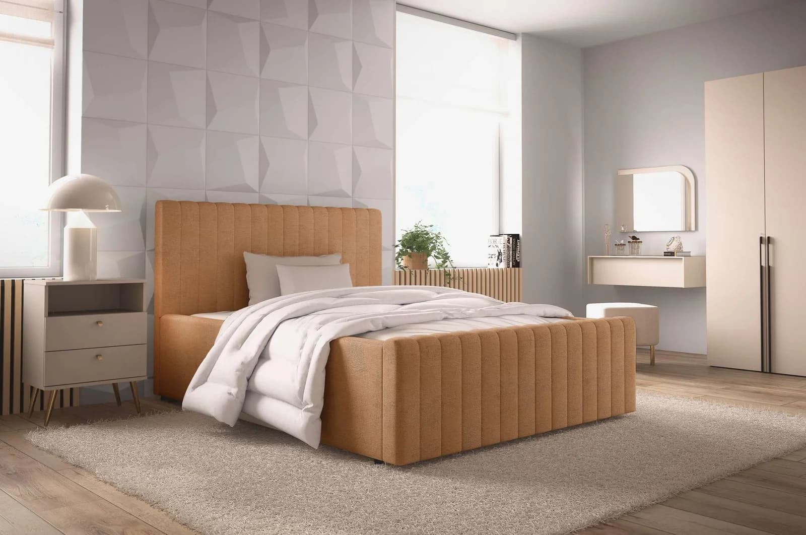 Polsterbett MOIVRE mit Bettkasten gelb OTTO HOME