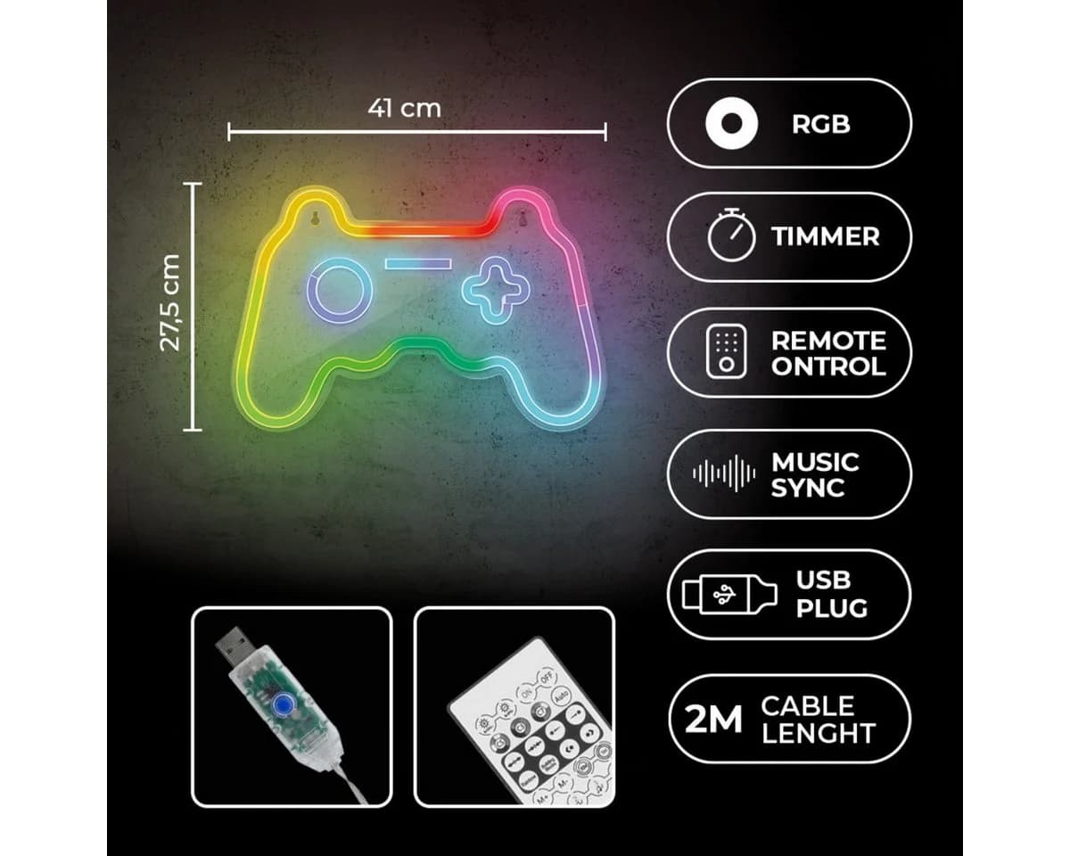 Forever Light LED Neonlicht Gamepad RGB Fernbedienung Musikmodus