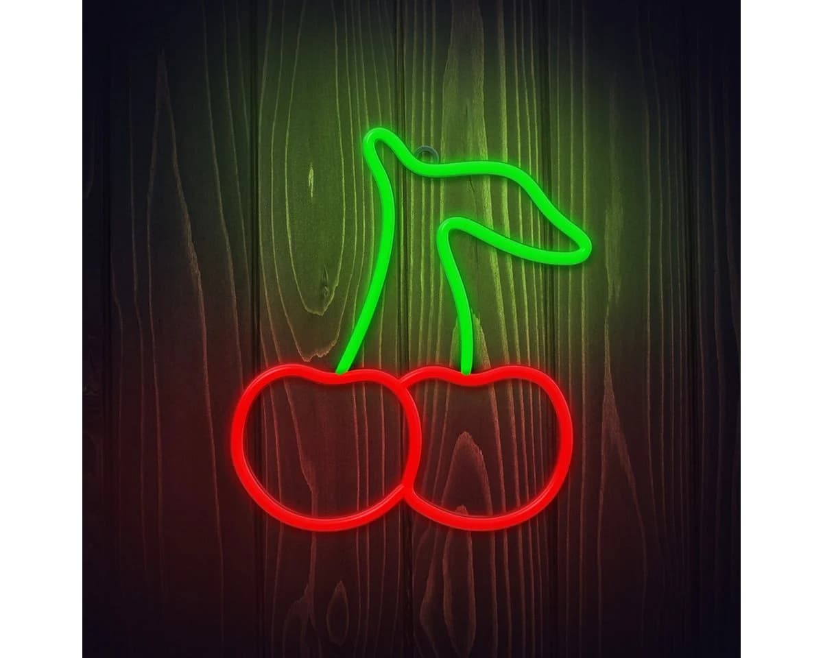 Forever Light LED Dekolicht Neolia Neon LED-Leuchte CHERRY grün/rot