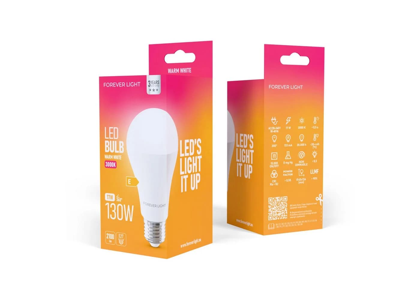 Forever Light LED-Leuchtmittel E27 A65 17W 2100lm Warmweiß - Bild 3