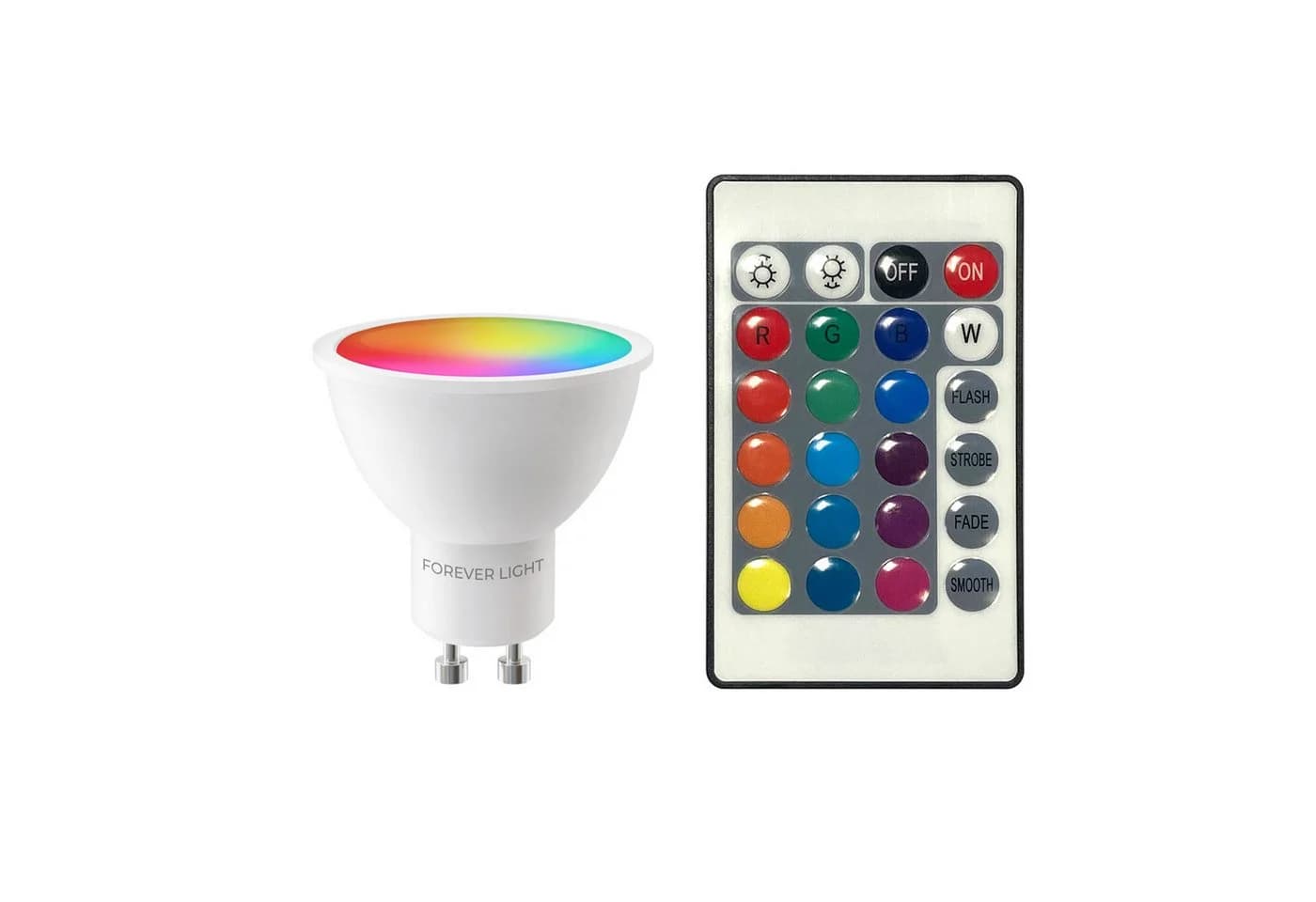 Forever Light LED-Leuchtmittel RGB GU10 4,8W 440lm mit Fernbedienung