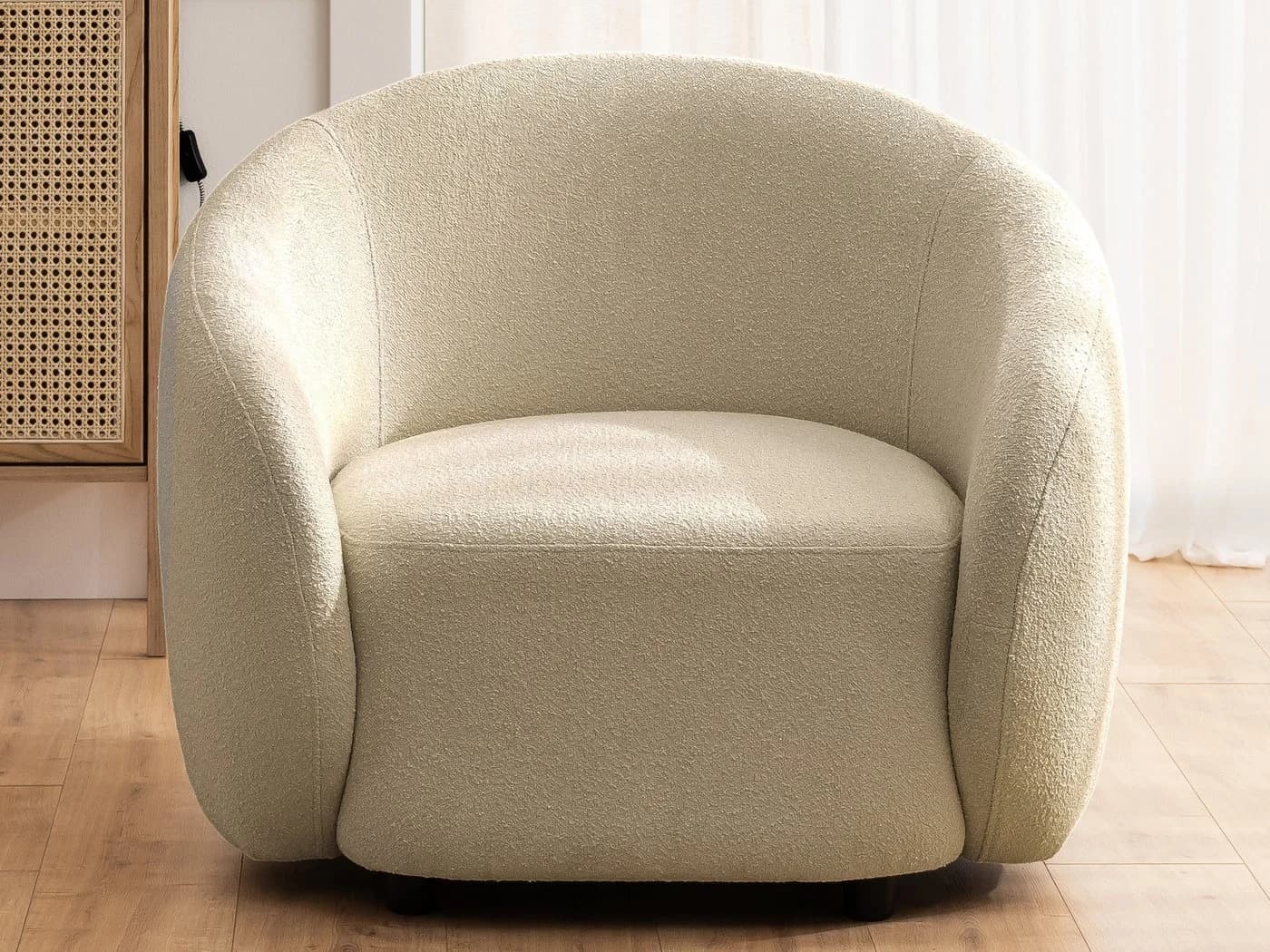 S-Style Möbel Cocktailsessel Roundi Bouclé Beige Modern
