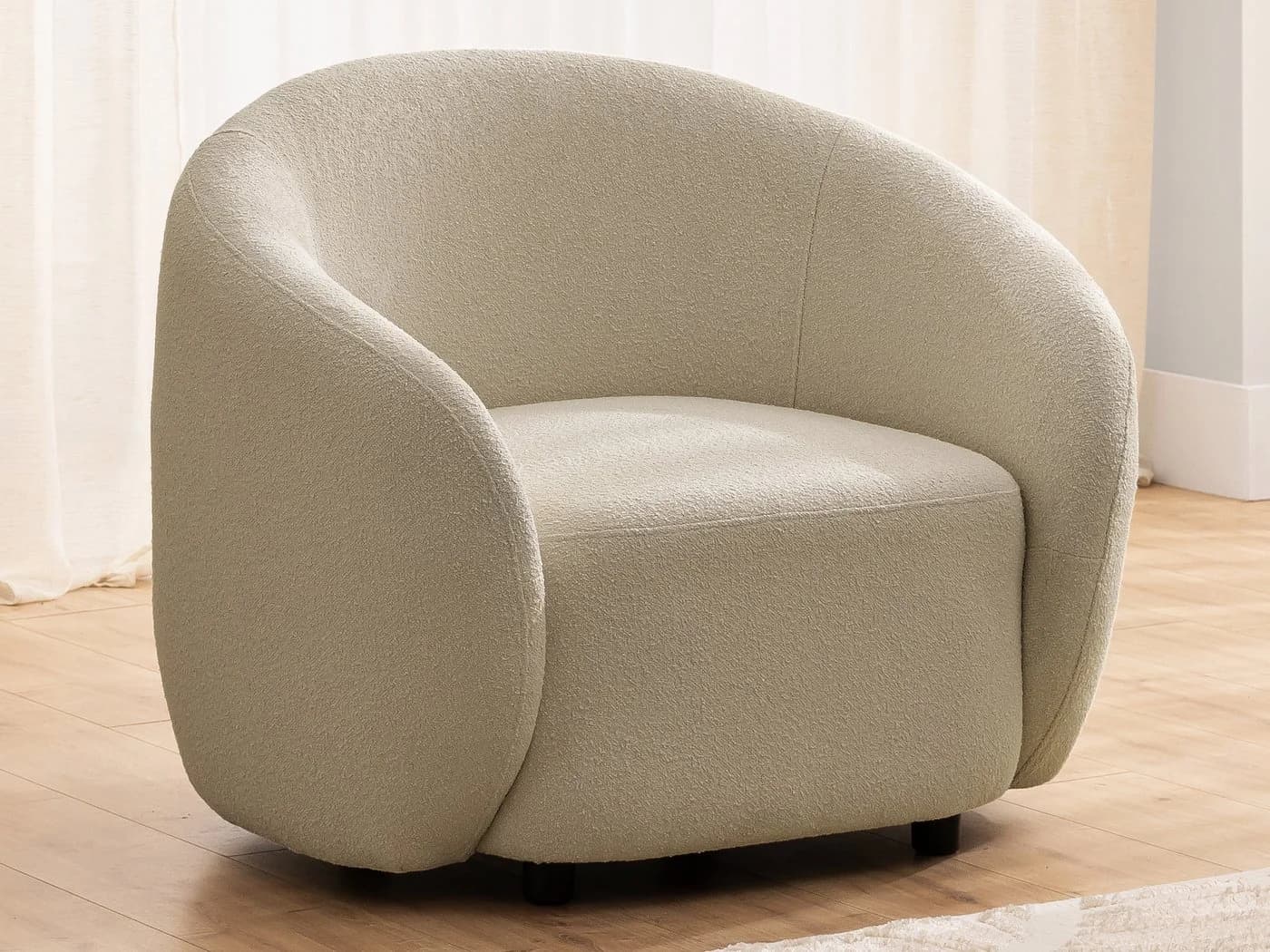 S-Style Möbel Cocktailsessel Roundi Bouclé Beige Modern - Bild 2