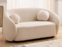 S-Style Möbel 2-Sitzer Roundi Bouclé Sofa Weiß Modern Bild 2