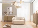 S-Style Möbel 2-Sitzer Roundi Bouclé Sofa Weiß Modern Bild 4