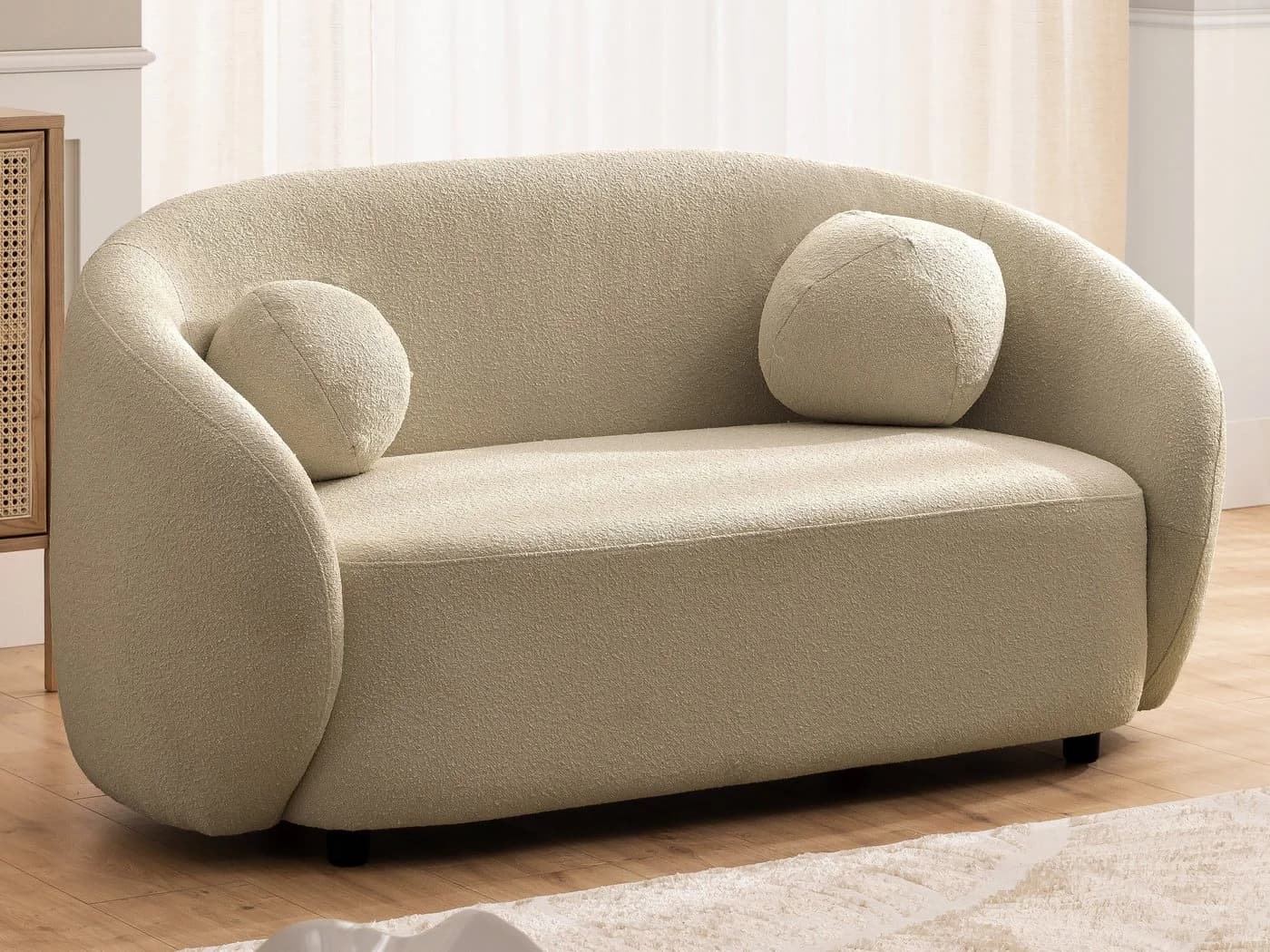 S-Style Möbel 2-Sitzer Sofa Roundi Beige Bouclé - Bild 2
