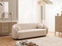 S-Style Möbel Polstergarnitur 3+2+1 Roundi Bouclé Weiß/Beige/Grau Bild 1