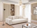 S-Style Möbel Schlafsofa Mollis 4-Sitzer Hellbeige Plüschcord mit Bettkasten Bild 3