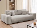 S-Style Möbel Schlafsofa Mollis 4-Sitzer Grau Plüschcord mit Bettkasten Bild 2