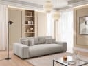 S-Style Möbel Schlafsofa Mollis 4-Sitzer Grau Plüschcord mit Bettkasten Bild 3