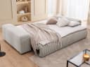 S-Style Möbel Schlafsofa Mollis 4-Sitzer Grau Plüschcord mit Bettkasten Bild 5