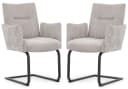S-Style Möbel Polsterstuhl 2er Set Hera Grau Cord Freischwinger Bild 1