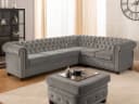 S-Style Möbel Ecksofa Chesterfield L-Form Cleo Blink Samt Grau Bild 2