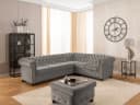 S-Style Möbel Ecksofa Chesterfield L-Form Cleo Blink Samt Grau Bild 3