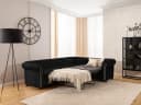 S-Style Möbel Ecksofa Chesterfield Cleo Blink Samt Schwarz mit Schlaffunktion Bild 5