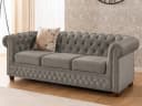 S-Style Möbel Polstergarnitur Chesterfield 3+2+1 Cleo Blink aus Samt mit Kristallsteppung, 1x 3-Sitzer-Sofa, 1x 2-Sitzer-Sofa, 1x Sessel, mit Wellenfederung Bild 3