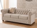S-Style Möbel Chesterfield Polstergarnitur Beige Samt Kristallsteppung 3+2 Bild 1