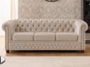 S-Style Möbel Chesterfield Polstergarnitur Beige Samt Kristallsteppung 3+2 Bild 4