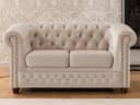 S-Style Möbel Chesterfield Polstergarnitur Beige Samt Kristallsteppung 3+2 Bild 5