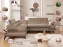 S-Style Möbel Ecksofa Bonnie mit Schlaffunktion Bettkasten Cordstoff Bild 5