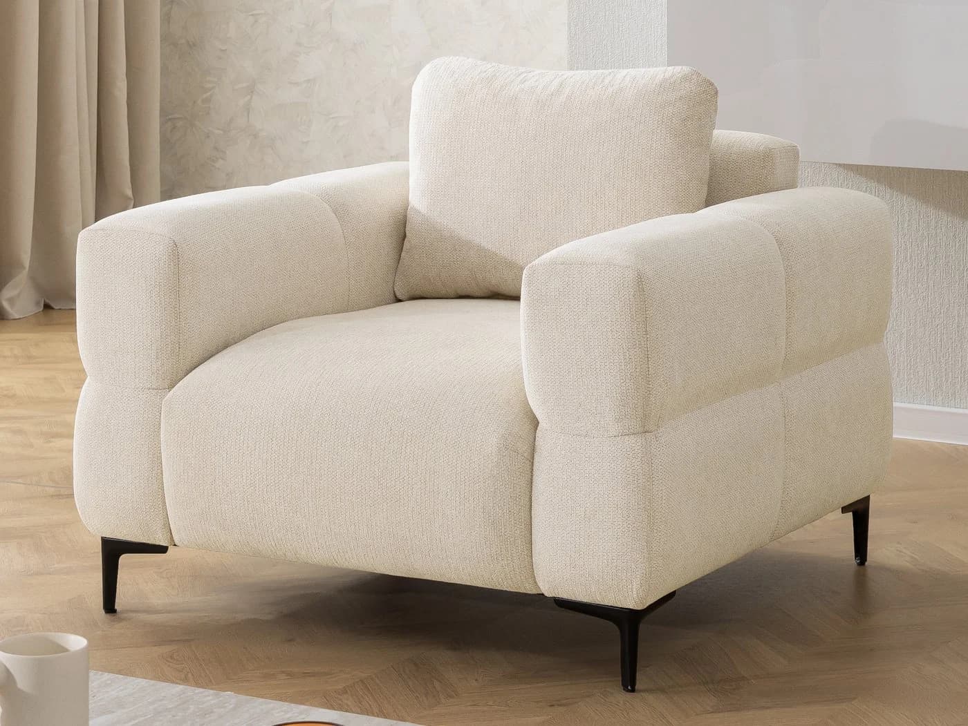 S-Style Möbel Sessel Cardea Bubble-Optik Strukturstoff Wellenfederung - Bild 2