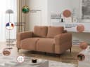S-Style Möbel 2-Sitzer Sofa Cardea Rot Bubble-Optik Strukturstoff Bild 3