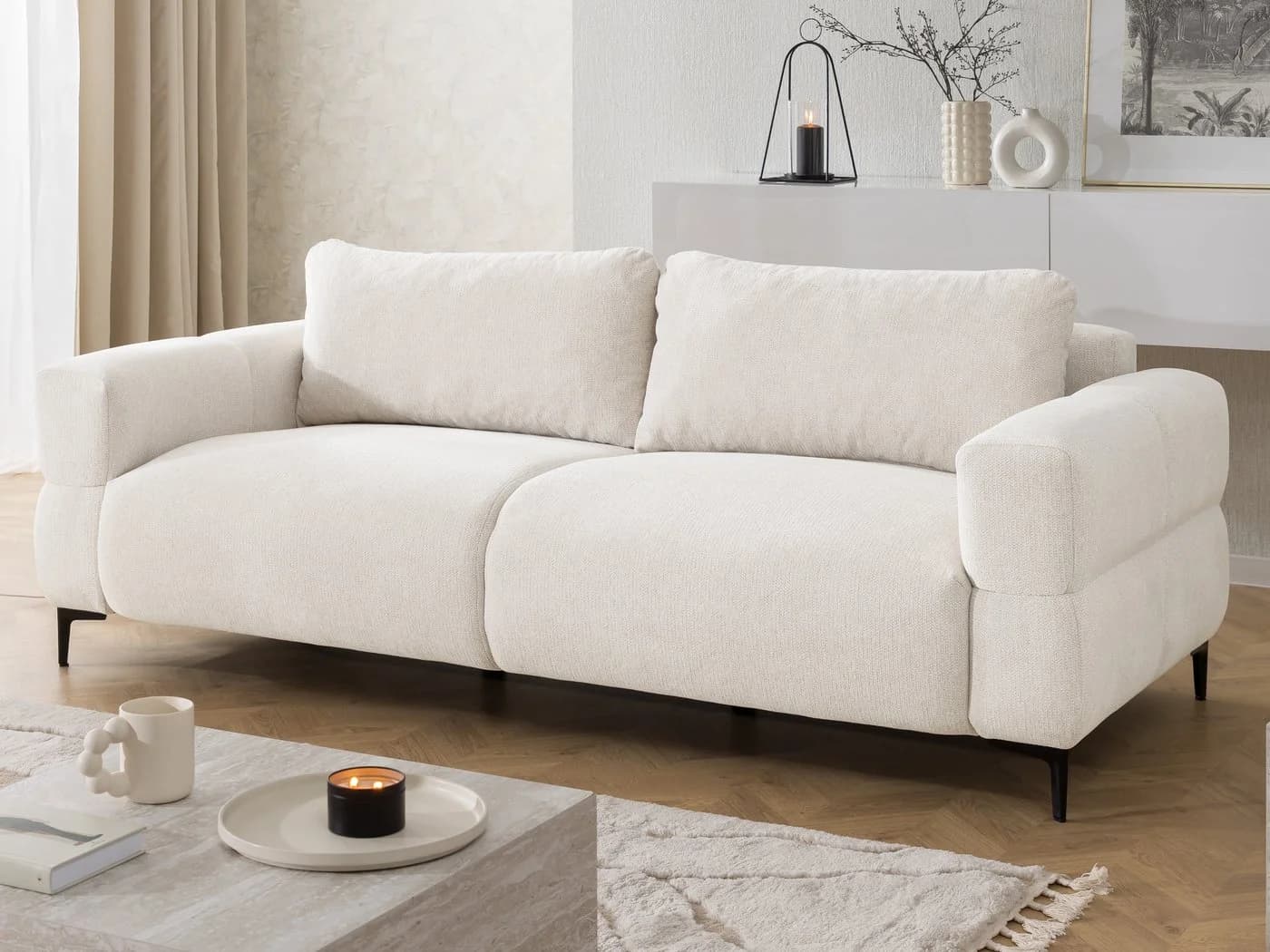 S-Style Möbel 3-Sitzer Sofa Cardea Bubble-Optik Strukturstoff - Bild 2