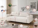 S-Style Möbel 3-Sitzer Sofa Cardea Bubble-Optik Strukturstoff Bild 3