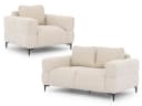 S-Style Möbel Polstergarnitur Cardea Beige Bubble-Optik Bild 2