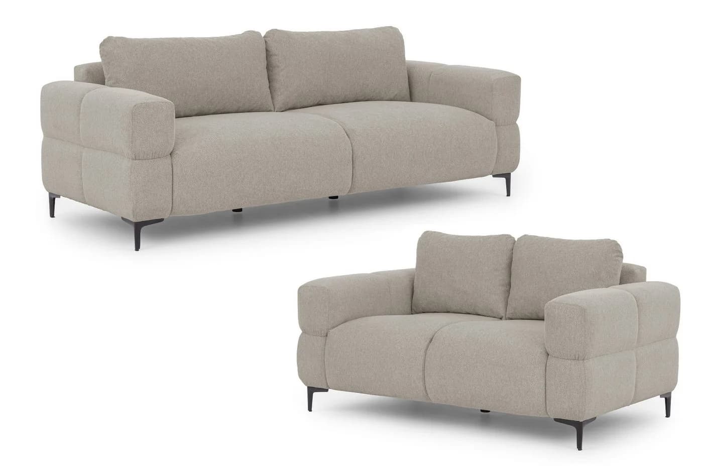 S-Style Möbel Polstergarnitur Cardea Taupe Bubble-Optik Modern - Bild 2