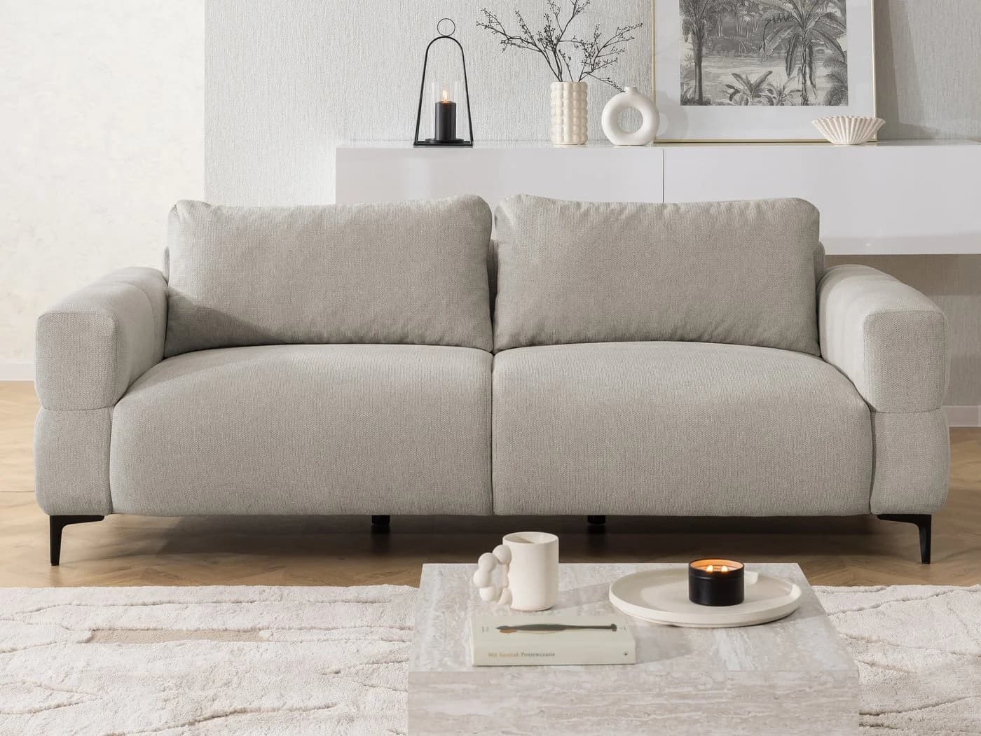 S-Style Möbel Polstergarnitur Cardea Taupe Bubble-Optik Modern - Bild 5