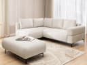 S-Style Möbel Polsterhocker Cardea Creme Bubble-Optik Modern Bild 1