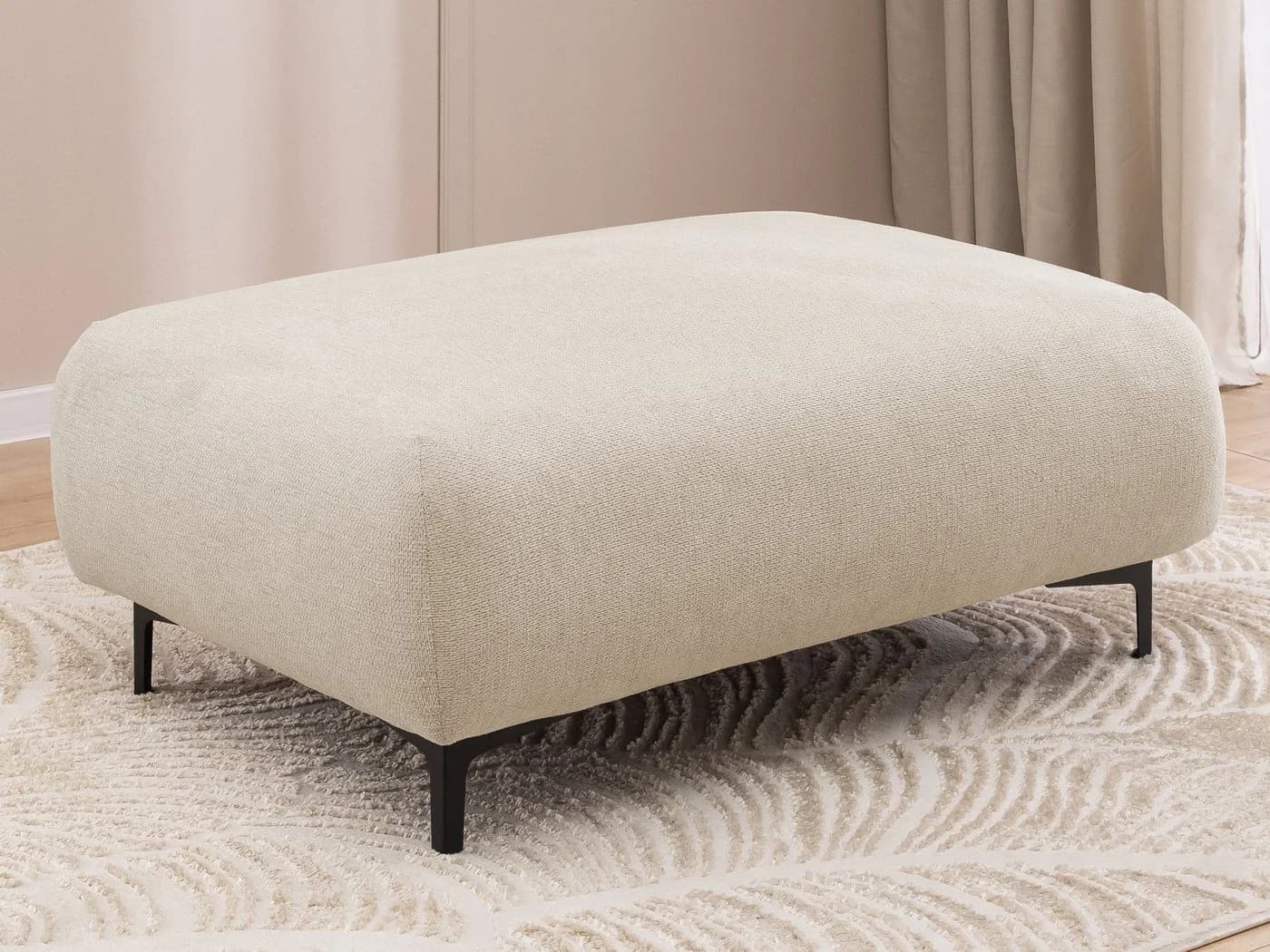 S-Style Möbel Polsterhocker Cardea Beige Bubble-Optik - Bild 2
