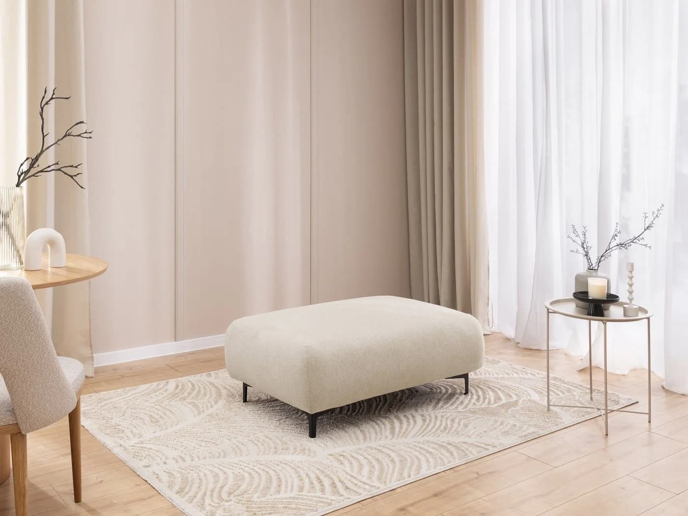 S-Style Möbel Polsterhocker Cardea Beige Bubble-Optik - Bild 5