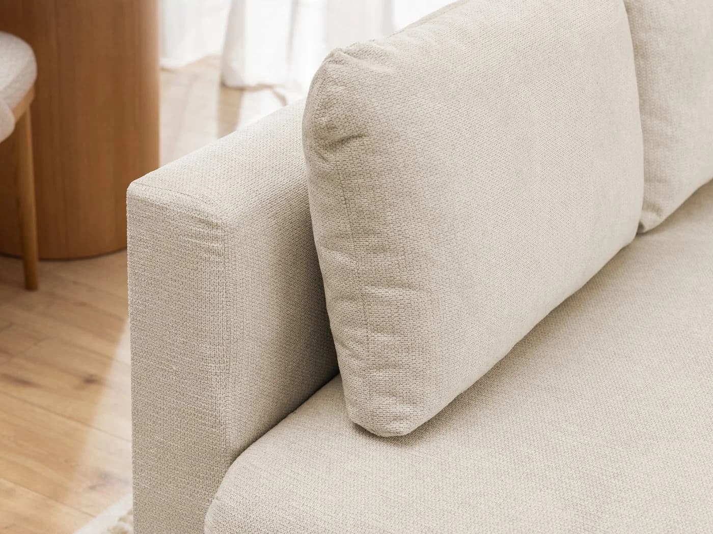 S-Style Möbel Ecksofa Cardea Hellbeige Bubble-Optik mit Schlaffunktion - Bild 5