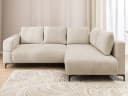 S-Style Möbel Ecksofa Cardea Beige Bubble-Optik mit Schlaffunktion Bild 1