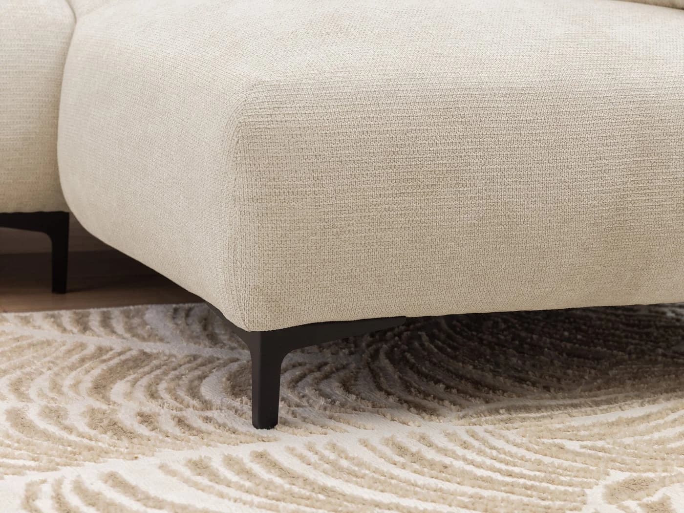 S-Style Möbel Ecksofa Cardea Beige Bubble-Optik mit Schlaffunktion - Bild 5
